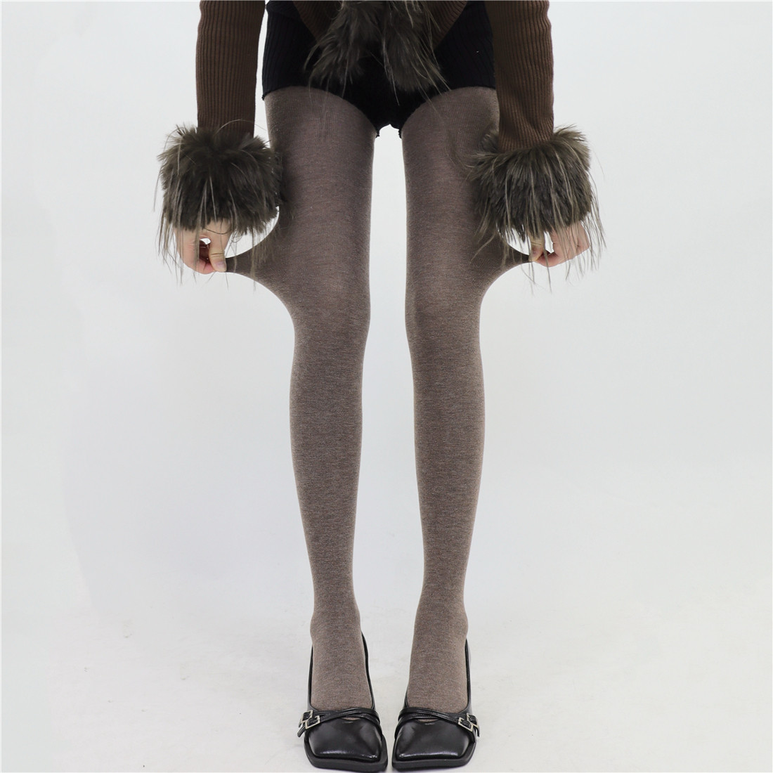 AY Tofilms秋冬平板羊毛自发热咖色打底袜保暖显瘦加绒加厚连裤袜,淘宝优惠券,粉丝福利购,淘宝优惠卷