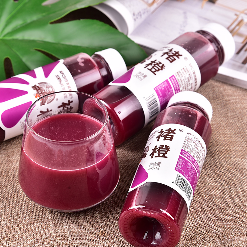 【褚橙饮品旗舰店】褚橙NFC鲜榨橙汁葡萄汁纯果汁鲜榨245ml*10瓶 - 图0