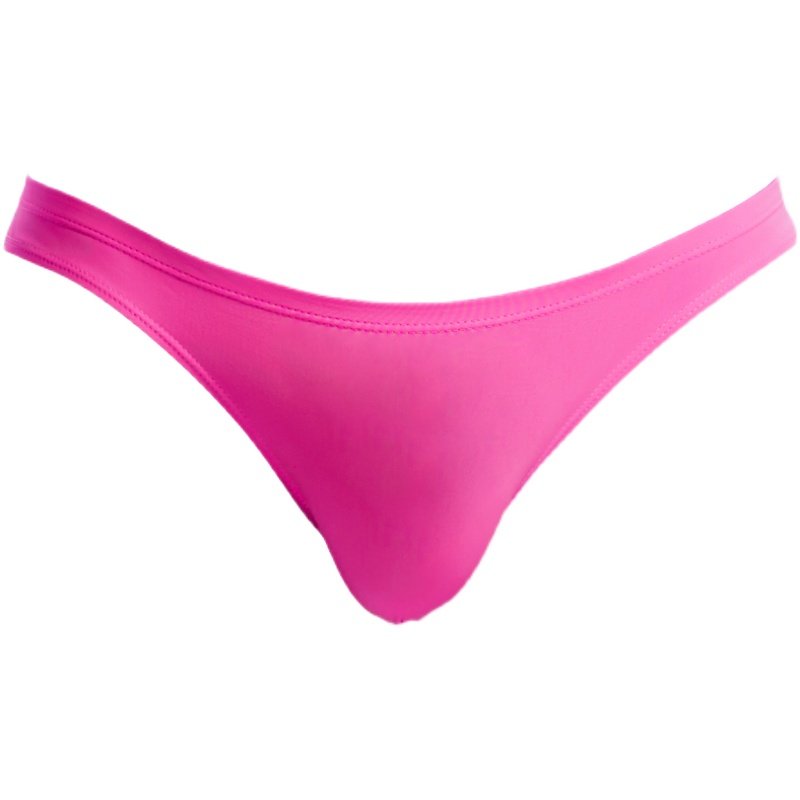粉色激凸超低腰窄边男泳裤三角半包臀丁字比基尼性感紧身骚气辣华,淘宝优惠券,粉丝福利购,淘宝优惠卷