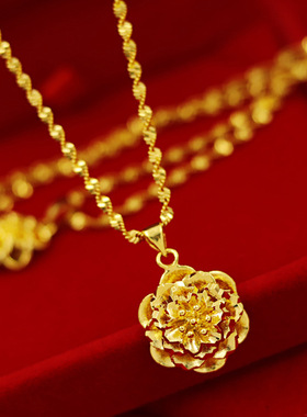 送戒指镀黄金色项链女久不掉色首饰假黄金正品越南沙金吊坠欧币