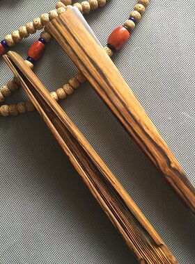 正宗老料沉香木折扇扇骨