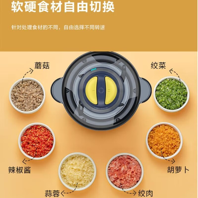 美的AMC3001B绞肉机300W家用两档玻璃高硼硅食品级四叶电动1.8L - 图1