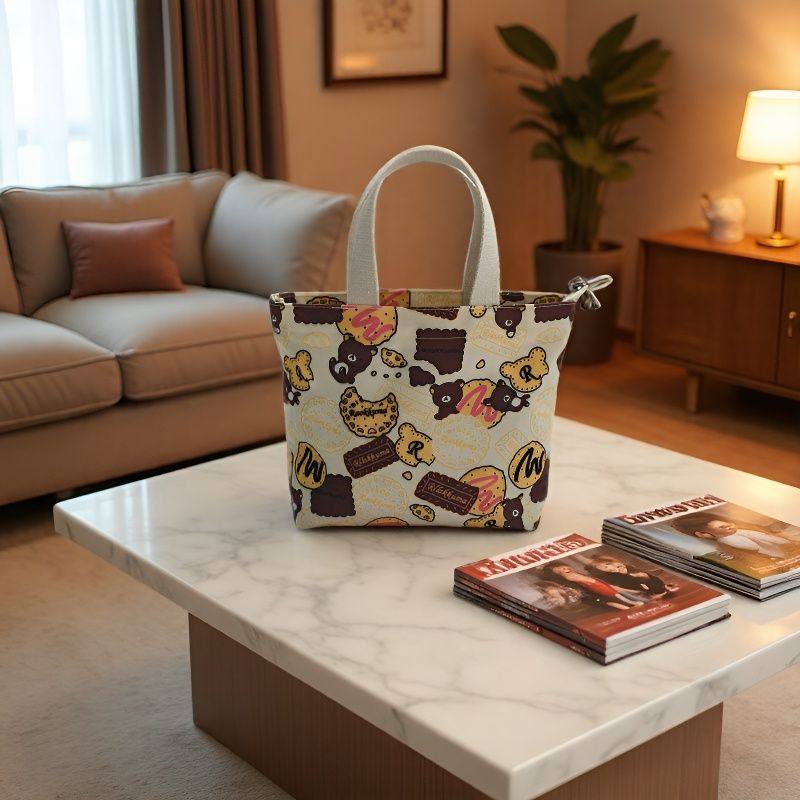 帆布包韩版卡通印花迷你手提袋休闲上班手拎包外出托特包轻便布袋,淘宝优惠券,粉丝福利购,淘宝优惠卷