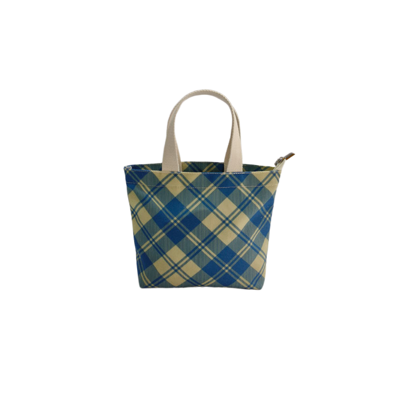 帆布包韩版简约格子迷你手提袋休闲上班手拎包外出托特包轻便布袋,淘宝优惠券,粉丝福利购,淘宝优惠卷