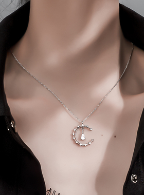 7号银铺2020新款潮925月亮项链