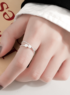 7号银铺925纯银开口戒指女小众