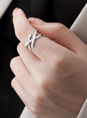 简约小众设计925纯银戒指女复古