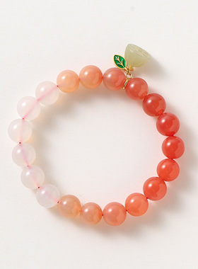 巴度浅变盐源玛瑙天然水晶手链女生小众韩国抖快直播串珠手串