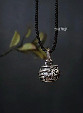 古银铃铛长款项链棉麻配饰复古
