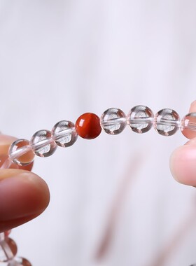 白水晶手链女4mm极细古风