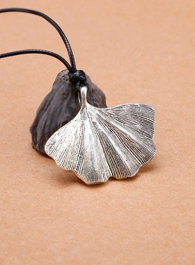 银杏叶长款复古风幸福毛衣链