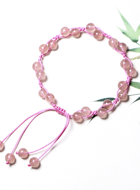 原创水草玛瑙串珠旺桃花手链