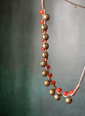 铃铛陶瓷清新锁骨红色