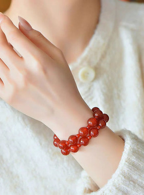 【许我耀眼】赵露思同款红玛瑙手链女本命年转运双圈叠戴秋冬手串