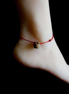 桃木平安莲花脚链手链