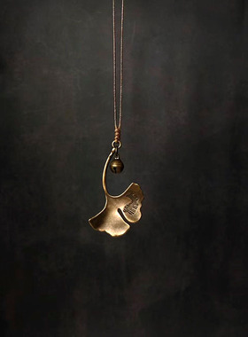 银杏叶铃铛吊坠锁骨项链