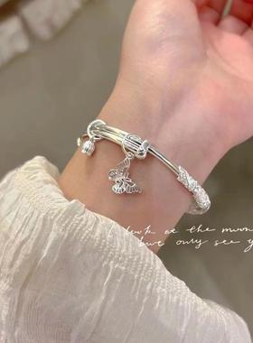 繁花似锦实心推拉手镯