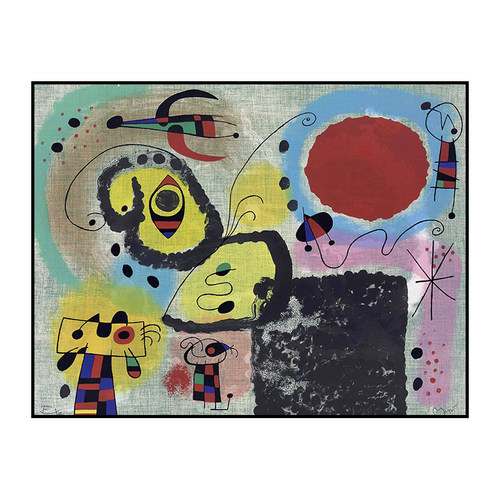 幼儿油画米罗名画客厅装饰画抽象现代轻奢玄关轻奢儿童房卧室挂画 - 图3