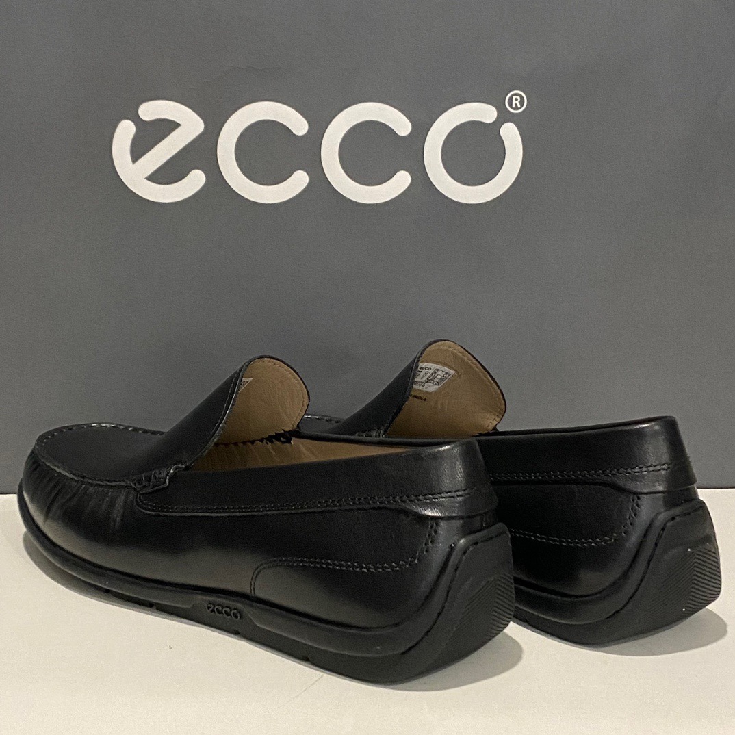 ecco爱步男鞋经典款牛皮一脚蹬豆豆鞋休闲皮鞋570994莫克海外代购-图1