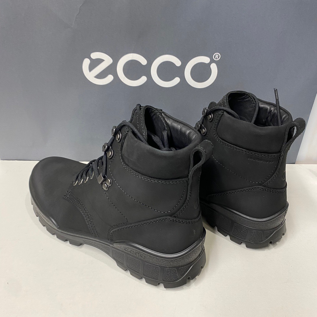 【专柜同款】ECCO爱步男鞋防水牛皮系带工装靴高帮马丁靴831854