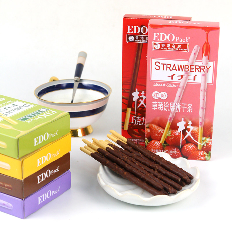 EDO PACK涂层饼干条巧克力水果味棒条手指饼干零食休闲网红小吃_虎窝淘