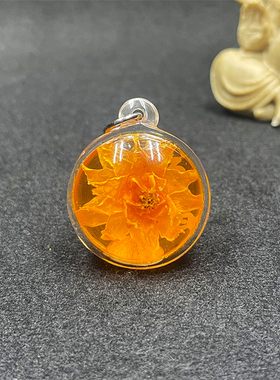 泰国佛牌 阿赞力矿 2553 花油膏吊坠 手绘经文 亚克力防水外壳