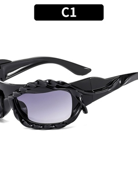 SUNGLASSES黑色融化缠绕暗黑系个性独特边百搭眼镜