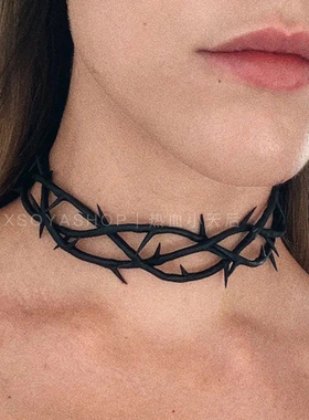 暗黑荆棘哥特风朋克角色cos舞会蹦迪choker绑带颈链锁骨链女