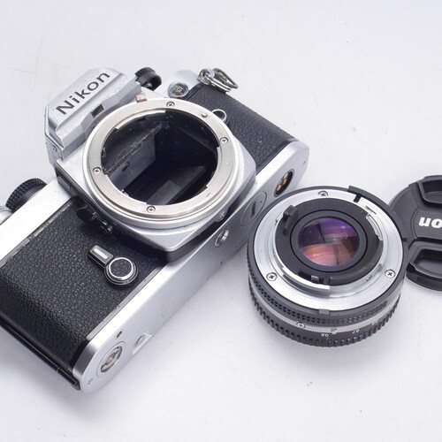 尼康NIKON FM三花版+AIS 50/1.8饼干镜头套机银黑色复古胶片单反 - 图3