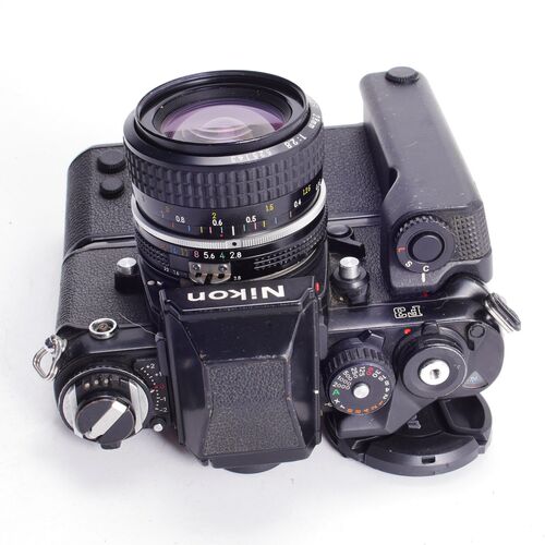 尼康NIKON F3带手柄AI 28/2.8广角风景人像定焦胶片单反相机专业 - 图2