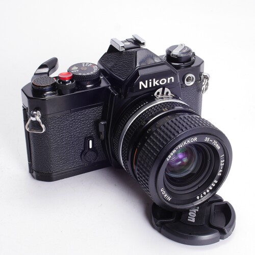 尼康NIKON FM AIS 35-70/3.3-4.5 双花机械胶片单反相机 黑漆复古 - 图0