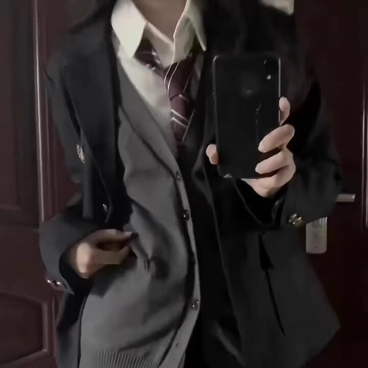 jk制服女学院风原创黑色校供感小个子西服西装外套英伦外衣套装,淘宝优惠券,粉丝福利购,淘宝优惠卷