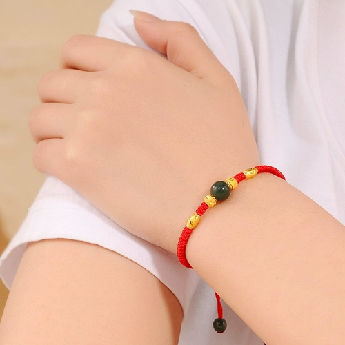 Браслет из красной нити, оберег на день рождения, браслет с одной бусиной подходит для мужчин и женщин