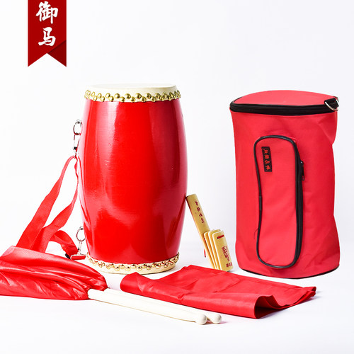 厂家直销14/15CM成人儿童木质双排钉水牛皮腰鼓秧歌舞蹈安塞腰鼓 - 图2