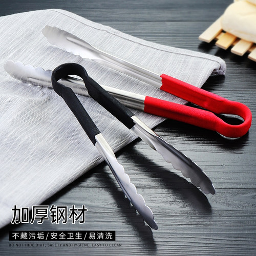 304不锈钢食品夹子加厚商用烧烤烤肉夹食物熟食麻辣烫菜夹子厨房-图2