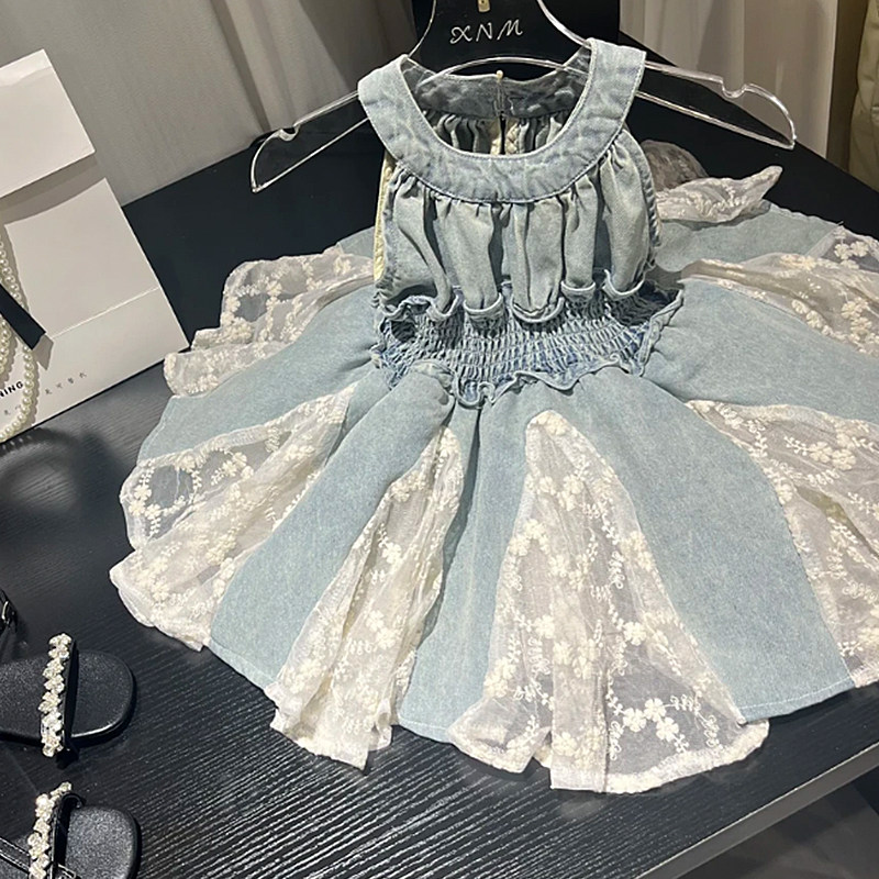 女童连衣裙2026新款女宝宝夏装吊带裙洋气女孩背心无袖挂脖牛仔裙,淘宝优惠券,粉丝福利购,淘宝优惠卷