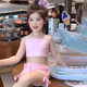 Girls swimsuit split sun protection cover-up swimwear