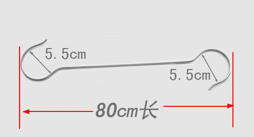 2个装80cm加长不锈钢S挂钩s勾子阳台晾衣杆长挂勾挂衣钩衣架承重 - 图2
