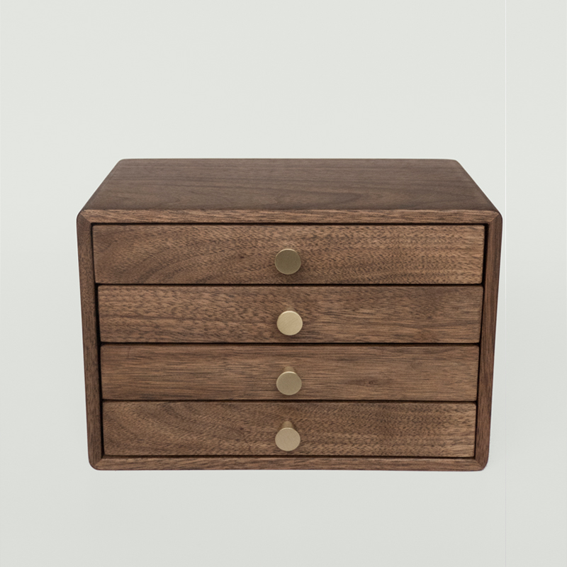 黑胡桃首饰收纳盒高档精日系手饰品送闺蜜礼实木珠宝盒多层首饰盒,淘宝优惠券,粉丝福利购,淘宝优惠卷