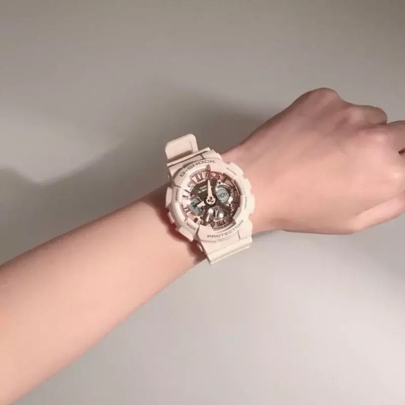 卡迷狂现货 卡西欧casio 手表女 gshock中性款运动樱花粉 GMA-S120MF-4A3