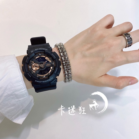 卡西欧手表男 G-SHOCK运动防水电子表黑武士GA-110-1B 100-1A1 GB