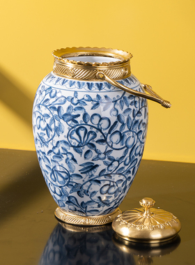 欧式创意陶瓷配铜工艺品