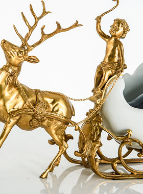 欧式风客厅玄关拖车酒托工艺品