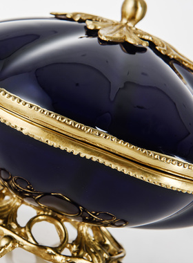 宝蓝色陶瓷电视柜欧美式储物罐