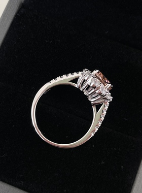 帕帕拉恰粉2克拉s925纯银戒指