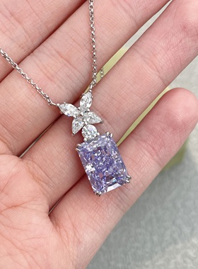 纯银s925雷迪恩切进口高碳钻项链