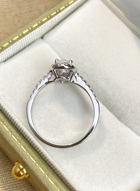 2克拉纯银925培育高碳钻戒指