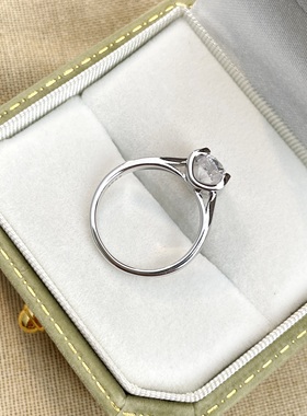 纯银s925培育高碳钻戒指