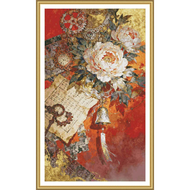 Cross stitch 2025 ແບບໃຫມ່ຫ້ອງດໍາລົງຊີວິດຫ້ອງນອນ floral ແຫ່ງຊາດ