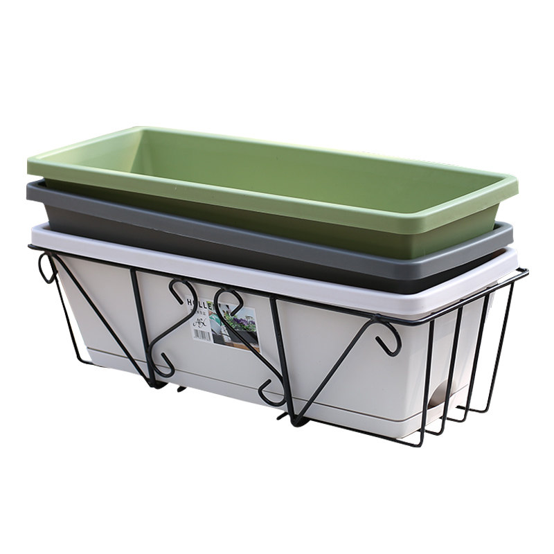 阳台花架悬挂置物架长方形种花盆壁挂套装铁艺花架阳台栏杆种菜盆,淘宝优惠券,粉丝福利购,淘宝优惠卷